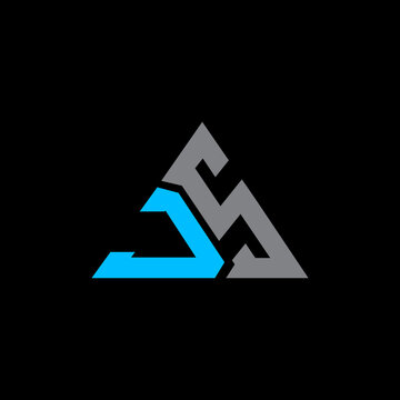 JS Logo letter monogram with triangle shape design template.
