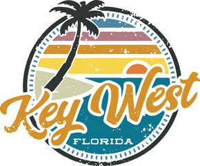 Fototapeta na wymiar Key West Florida USA Vacation Stamp