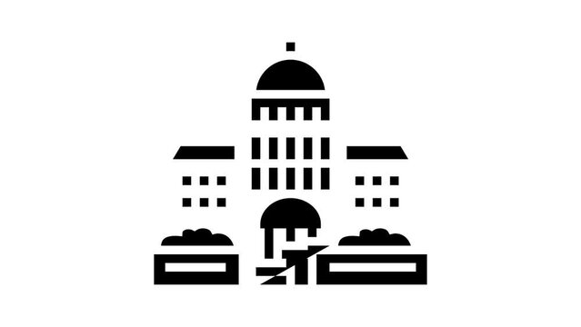 parliament state structure building glyph icon animation