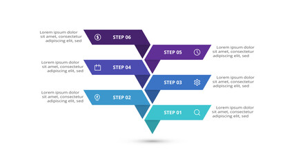 Creative concept for infographic with 6 steps, options, parts or processes.