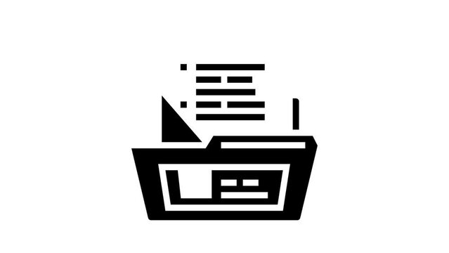 document folder glyph icon animation