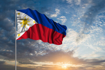 Waving National flag of Philippines