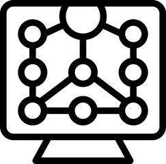 Big smart tv icon outline vector. Home video. Internet game