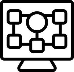 Smart monitor icon outline vector. Internet game. Camera digital