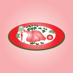 Healthy food with chicken and salad