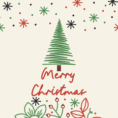 Fototapeta na wymiar Merry Christmas Greeting Card Illustration. Merry Christmas Background Illustration