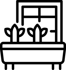 Window cactus pot icon outline vector. Summer home. Indoor flower