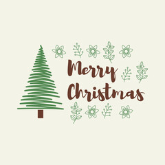 Naklejka na ściany i meble Merry Christmas Greeting Card Illustration. Merry Christmas Background Illustration
