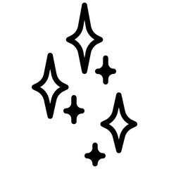 sparkle and glittering outline icon