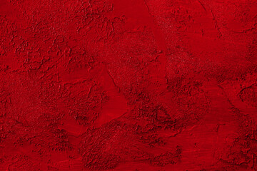 Red color of abstract oil paint texture on canvas, background
