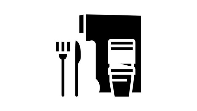 polystyrene thermoplastic glyph icon animation
