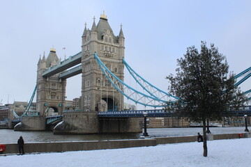 Tower bridge snow London