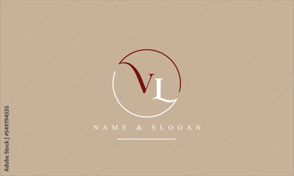 Wall mural VL, LV, V, L abstract letters logo monogram