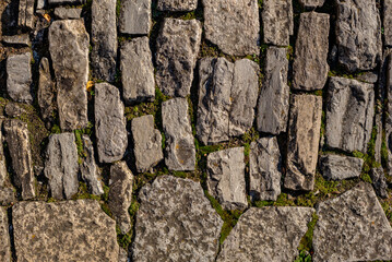 part of the decor and the material from which it is made;
old cobblestones in the old town
