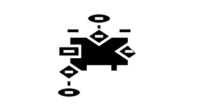 flow chart glyph icon animation