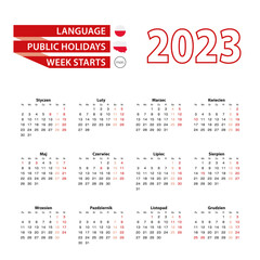 Calendar 2023 in Polish language with public holidays the country of Poland in year 2023.