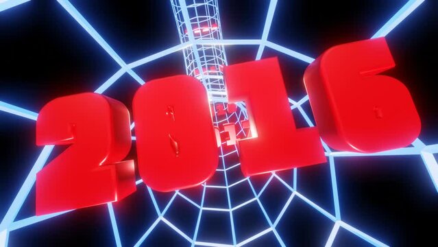 Futuristic 2012 - 2323 3D text animation sequence