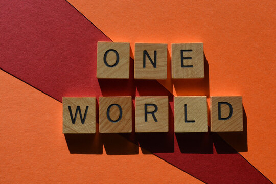 One World, phrase as banner headline