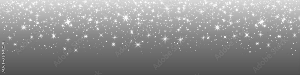 Poster glittering vector dust on a transparent background. white sparkling lights. christmas holiday glow p