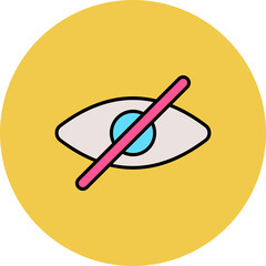 Hide Multicolor Circle Filled Line Icon