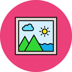 Image Multicolor Circle Filled Line Icon