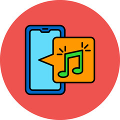 Music Multicolor Circle Filled Line Icon