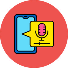 Audio Recorder Multicolor Circle Filled Line Icon