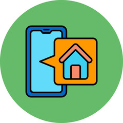 Home Multicolor Circle Filled Line Icon