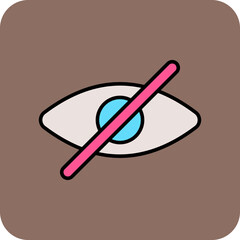 Hide Multicolor Round Corner Filled Line Icon