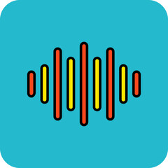 Voice Multicolor Round Corner Filled Line Icon