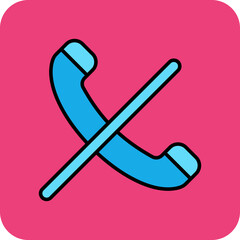 Call Silent Multicolor Round Corner Filled Line Icon