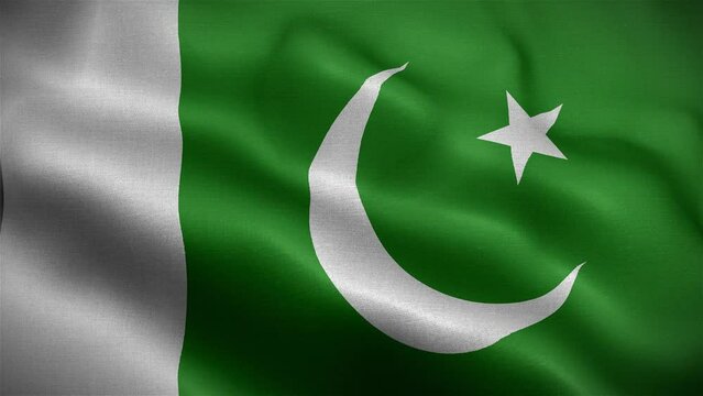 Flag of Pakistan fluttering in the wind.