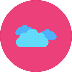 Clouds Multicolor Circle Flat Icon
