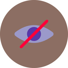 Hide Multicolor Circle Flat Icon