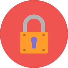 Lock Multicolor Circle Flat Icon