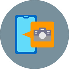 Camera Multicolor Circle Flat Icon