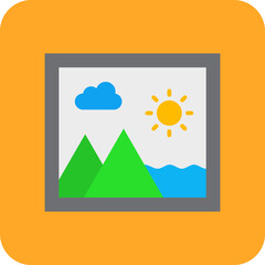 Fototapeta premium Image Multicolor Round Corner Flat Icon