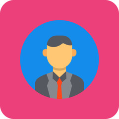 Profile Multicolor Round Corner Flat Icon