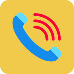 Call Multicolor Round Corner Flat Icon