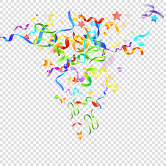 ribbon serpentine tinsel red spiral color curly