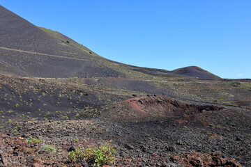 View on the Teneguia volcano in the south of La Palma