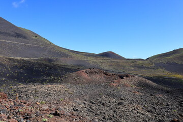 View on the Teneguia volcano in the south of La Palma