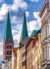 Naklejka premium historic buildings at the old town of Lübeck