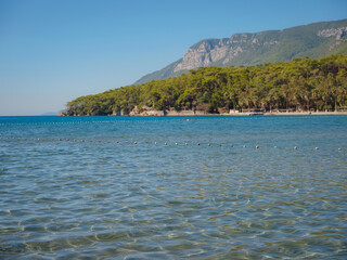 Naklejka premium Akyaka, a coastal city in southwestern Turkey, is a growing center for international tourism. sunny warm autumn day