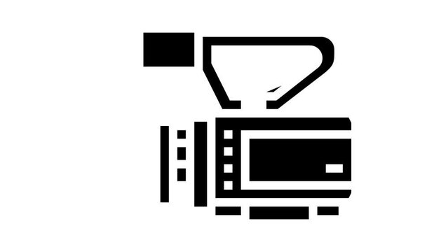 camcoder video production film glyph icon animation