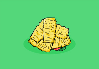 javanese tempe mendoan illustration vector stock