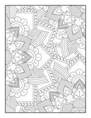 Fototapeta premium Flower Mandala Coloring Pages, Floral Mandala Coloring Pages, Pattern Coloring Page. Adult Coloring Page.