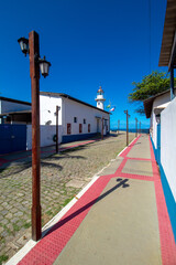 Fototapeta na wymiar rua e o farol de Vila Velha Vitória, Espirito Santo, Brasil Santa Luzia