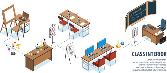 Isometric Class Infographic