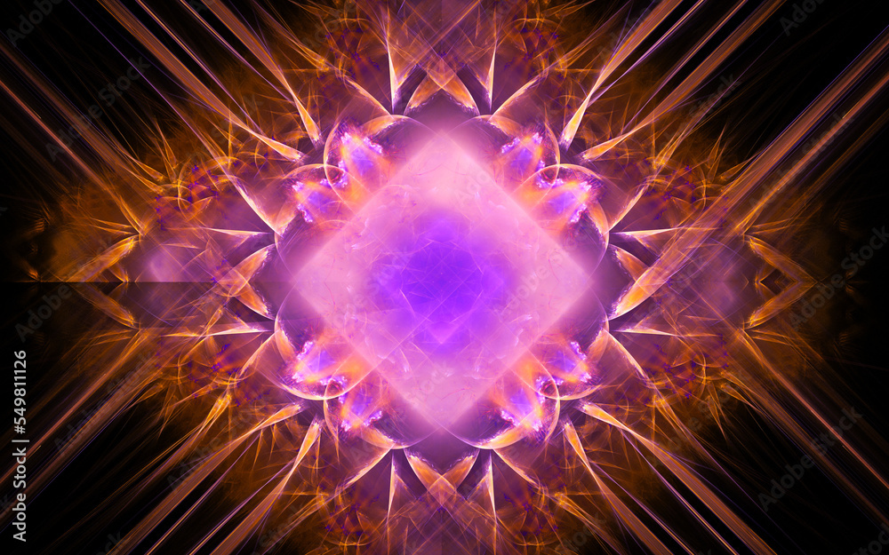 Aufkleber digital illustration abstract image generated fractal background image wallpaper pattern of various geometric shapes and lines of various colors for computer graphics or web design